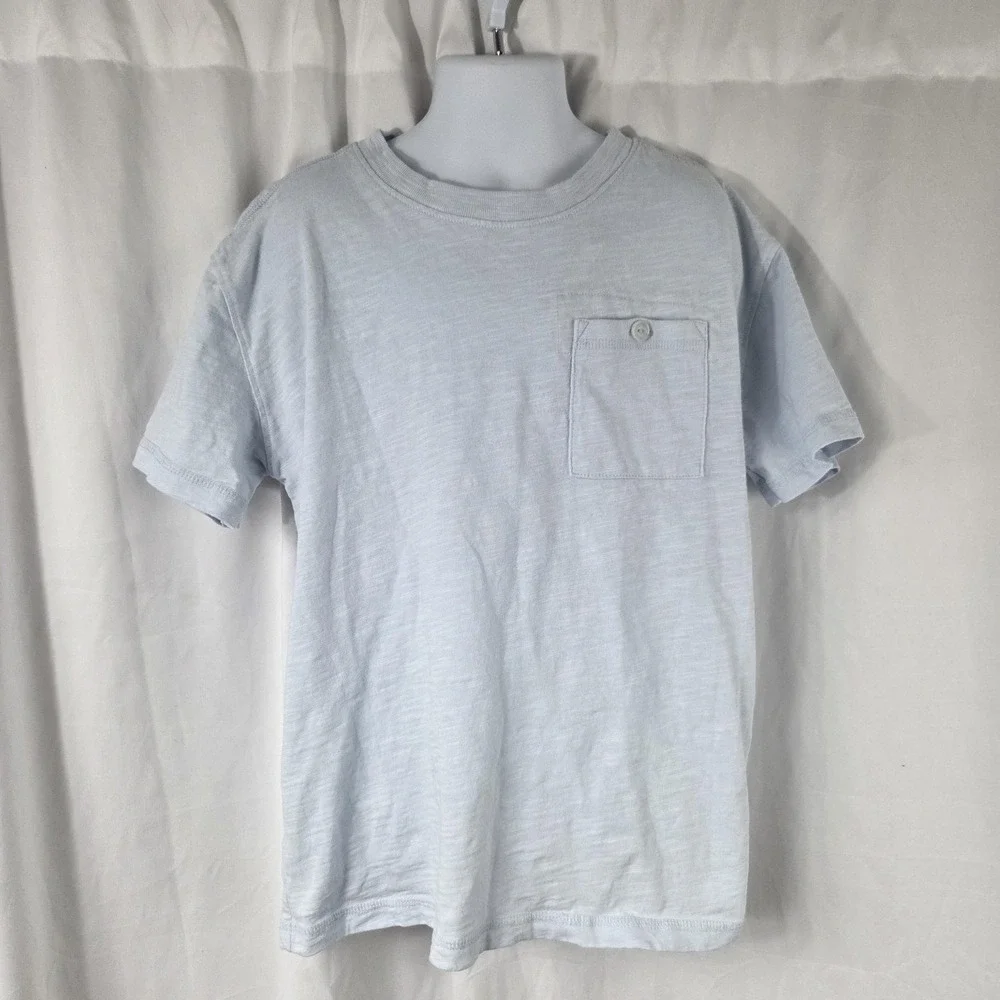 Old Navy Shirt Kids 8 Blue Tagless Pocket Crew Neck Basic Tee T-Shirt Top